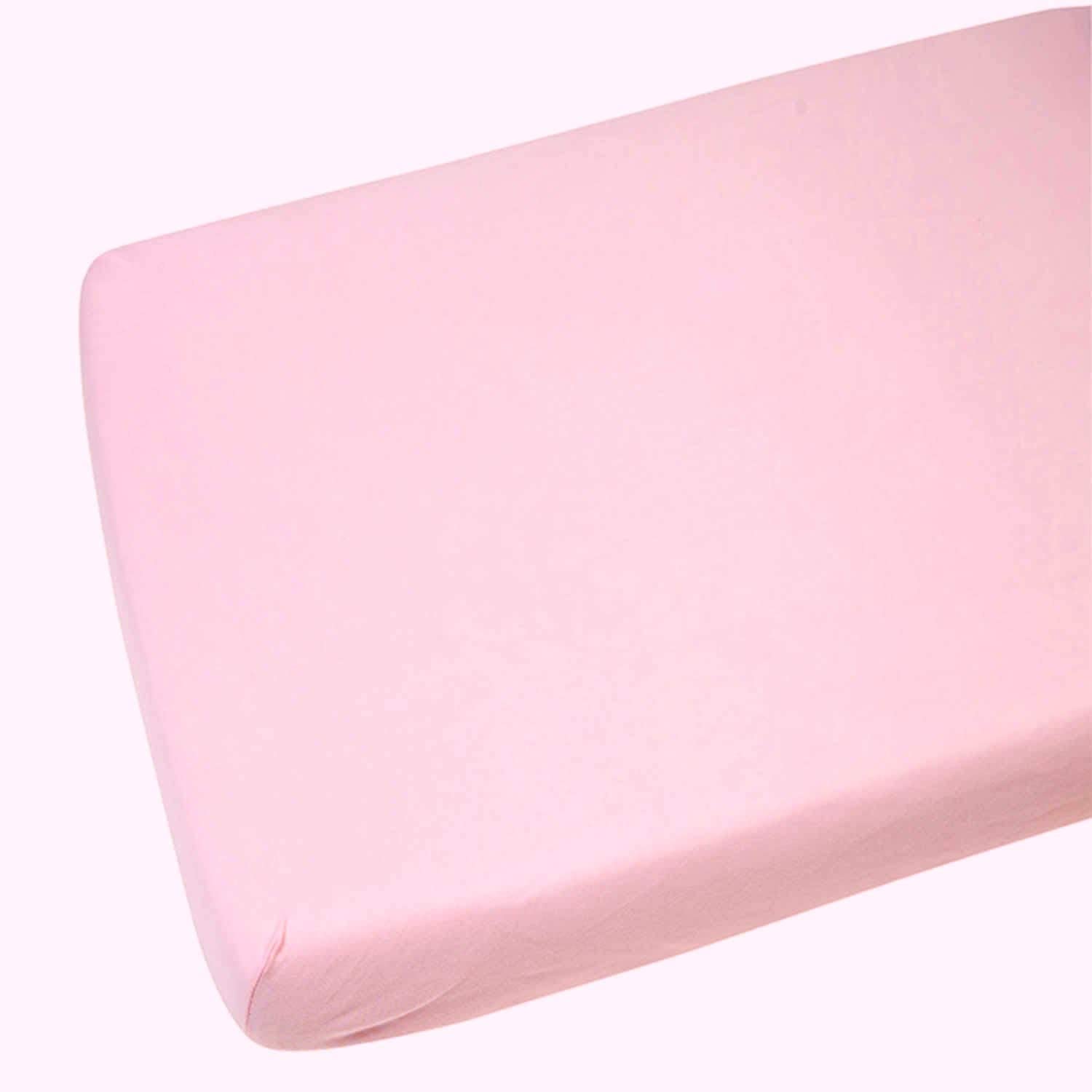 Sasma Home - 2 x Cot Bed Fitted Sheets 100% Cotton Very Soft (70 x 140 cm) (Pink), 70X140 cm (Pack of 2)