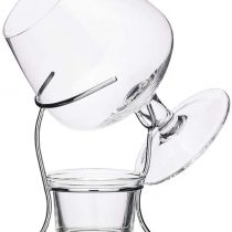 BarCraft BCBWARMER Brandy Warmer Gift Set with Glass and Stand, Metal