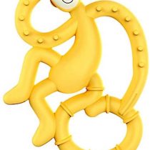 Matchstick Monkey, Mini Teething Toy for Baby, Stimulates and Massages Sore Gums, 3 Months Old+, Yellow