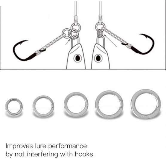 Alomejor 200pcs Fishing Stainless Steel Split Rings Double Snap Ring High Strength Fishing Lures Ring Fishing Lure Connector Fishing Tackle Set - Image 4