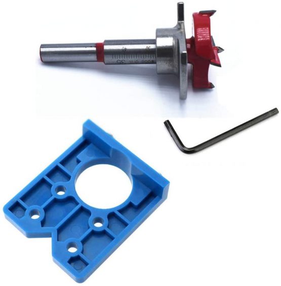 Mobiut Concealed Hinge Jig Forstner Bit Sets-35mm Hinge Hole Cutter for Cabinet Hinges and Mounting Plates - Image 4