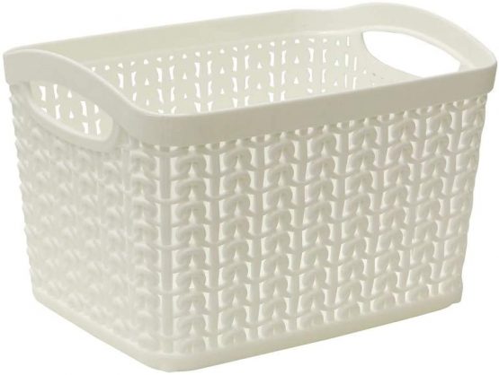 JVL Knit Design Loop Plastic Set of 3 Storage Box 1.5L, Ivory 11 x 17 x 13, One Size - Image 3
