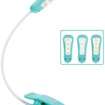 Vekkia/LuminoLite Rechargeable Book Light, 3 Colortemperature × 3 Brightness, Reading Lights for Reading in Bed. Up to 70 Hours Lighting. Perfect Gift for Bookworms, Kids & Travel. (Turquoise)