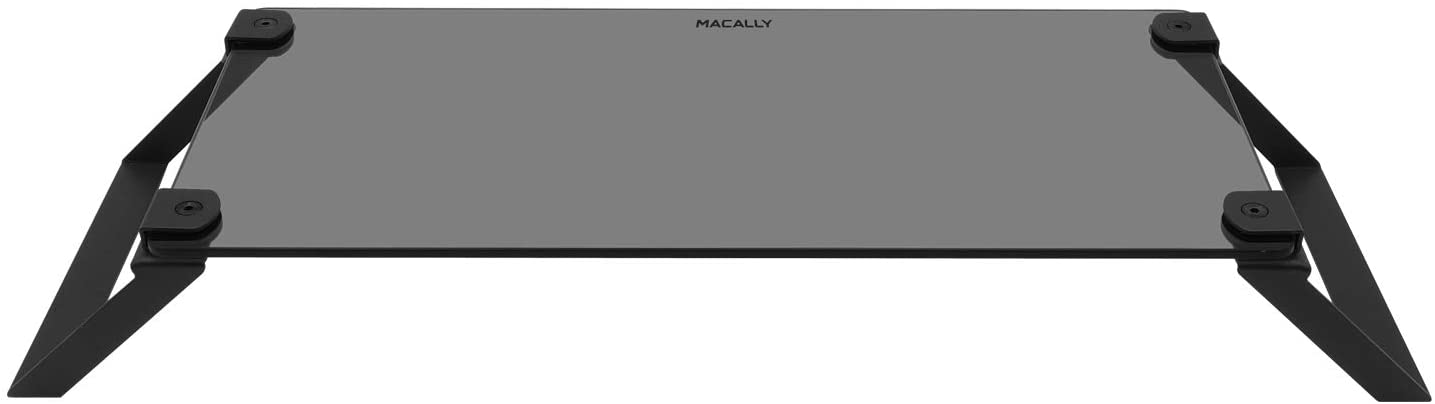 Macally SPACESTAND Tempered Glass Monitor Stand With Open Storage Space - Image 2