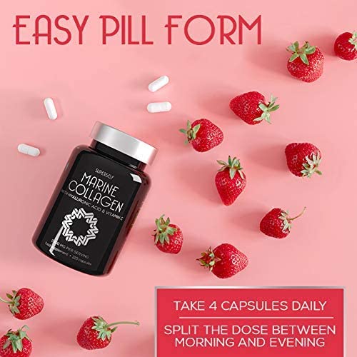 Marine Collagen Capsules 2200mg, with Hyaluronic Acid & Vitamin C, High Strength Complex for Skin Hair Support - Image 4