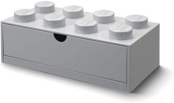 Room Copenhagen 40211740 Lego Desk Drawer 8 Knobs, Grey, Large