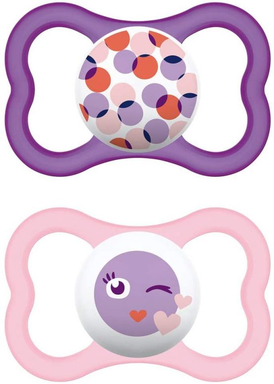 MAM Day & Night MAM Air Silicone Dummy 6-16 Months // MAM Air Night Girl // Set of 6 // Includes 3 Sterilised Transport Boxes - Image 2