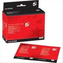 5 Star Screen Cleaning Duo Sachets Pairs of Wet and Dry Wipes [Pack of 20x2]