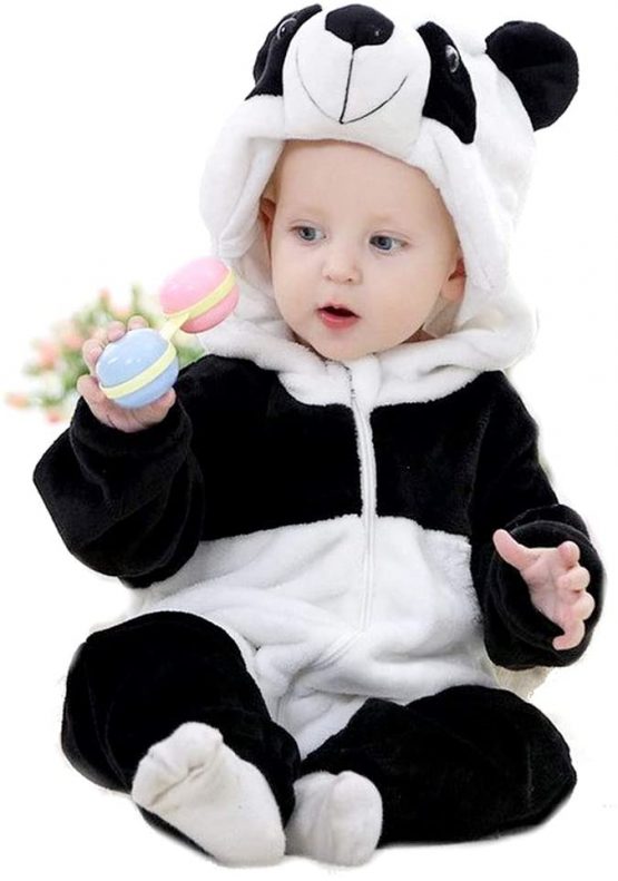 Panda bear pajamas pajamas child girl without feet fleece