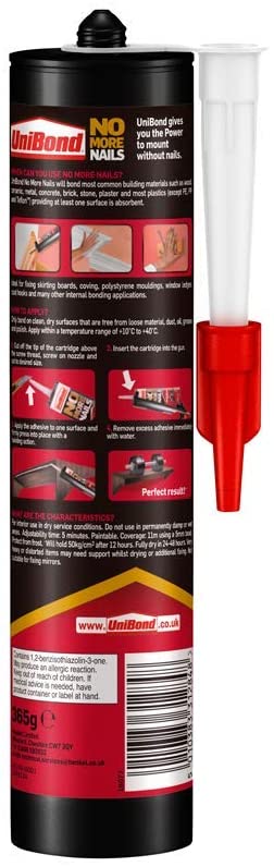 UniBond 1426052 No More Nails Original, Heavy-Duty Mounting Adhesive, Strong Glue for Wood Ceramic, Metal & More - Image 3