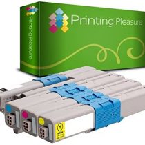 4 (FULL SET) Compatible OKI C301/C321 Toner Cartridges for OKI C301 C301DN C321 C321DN MC332DN MC342DN MC342DNW MC342W - Black/Cyan/Magenta/Yellow, High Yield