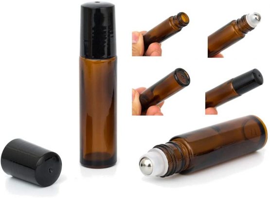 10ml Roller Bottles 6Pack Clear Thick Glass Essential Oil Roller Bottles Stainless Steel Roller Ball with 2 Droppers - Image 4