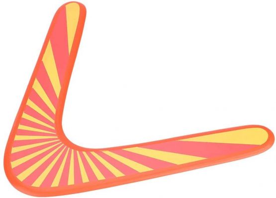 Boomerang Wooden Orange Throwback V Shaped Boomerang Flying Disc Throw Catch for Children Kids Outdoor Games Sports Gift Toy
