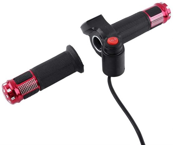 Throttle Grip Handlebar, 1 Pair 12-84V 3 Speed Bike Twist Throttle Grip Set Left Right Handlebar with LED Display Screen for Electric Bike Motorbike (red) - Image 2
