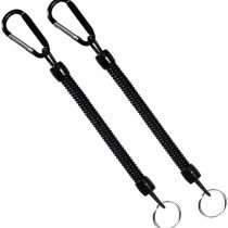 2 Pcs Stretchy Spiral Keyring with Color Carabiner Spiral Retractable Coil Spring Key Chain Theftproof Anti-Lost Stretch Cord Safety Key Ring for Keys, Wallet, Cellphone, Backpack