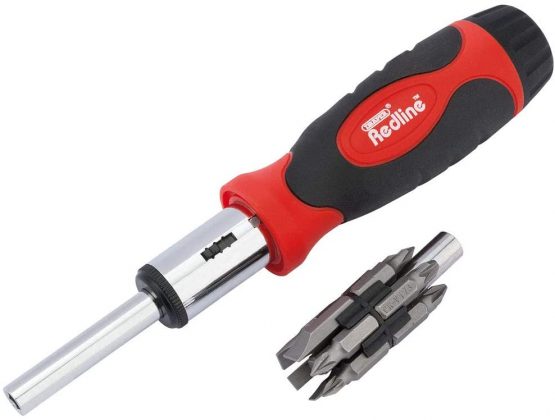 Draper Redline Series 28759 Ratchet Screwdriver and Bit Set, Frustration-Free Packaging, Assorted color - 14 Pieces