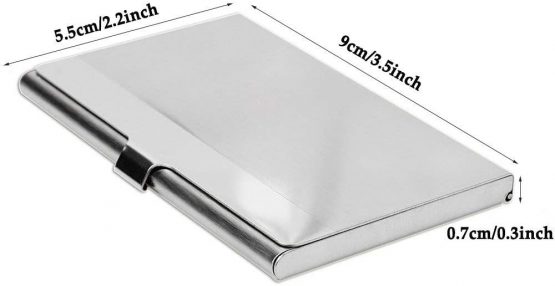 VIPITH Super Light Business Card Holder Professional Stainless Steel Business Name Card Case Keep Business Cards in Immaculate Condition Slim Design for Men and Women, for Travel and Work – Silver - Image 4