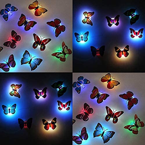 WecanLight (Pack of 24) 3D Luminous Butterfly Wall Stickers Decor Art Decorations - Image 4
