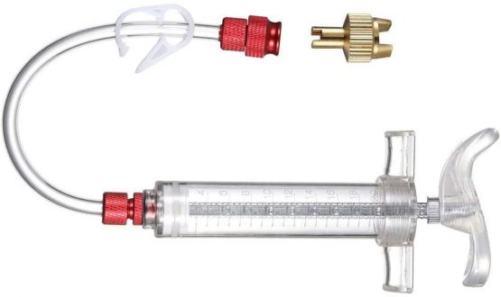 Bike Tubeless Tyre Sealant Injector Tire Repair Tool Kit Filling Tool,with Schrader Presta Valve Core Removal Tool,20ml