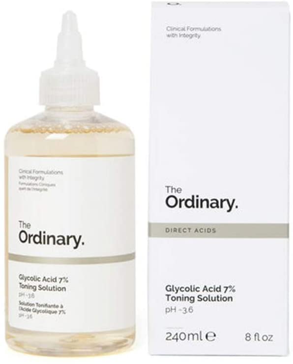 The Ordinary Glycolic Acid 7% Exfoliating Toner, Brightening and Smoothing Daily Toner for More Even-Looking Skin Tone, 240ml