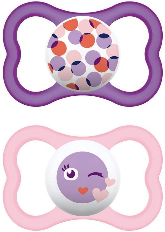 Mam Day & Night Mam Air Skin Soft Silicone Dummy 16+ // Mam Air Night Girl // Set of 6 // incl. 3 sterilisation transport boxes. - Image 4