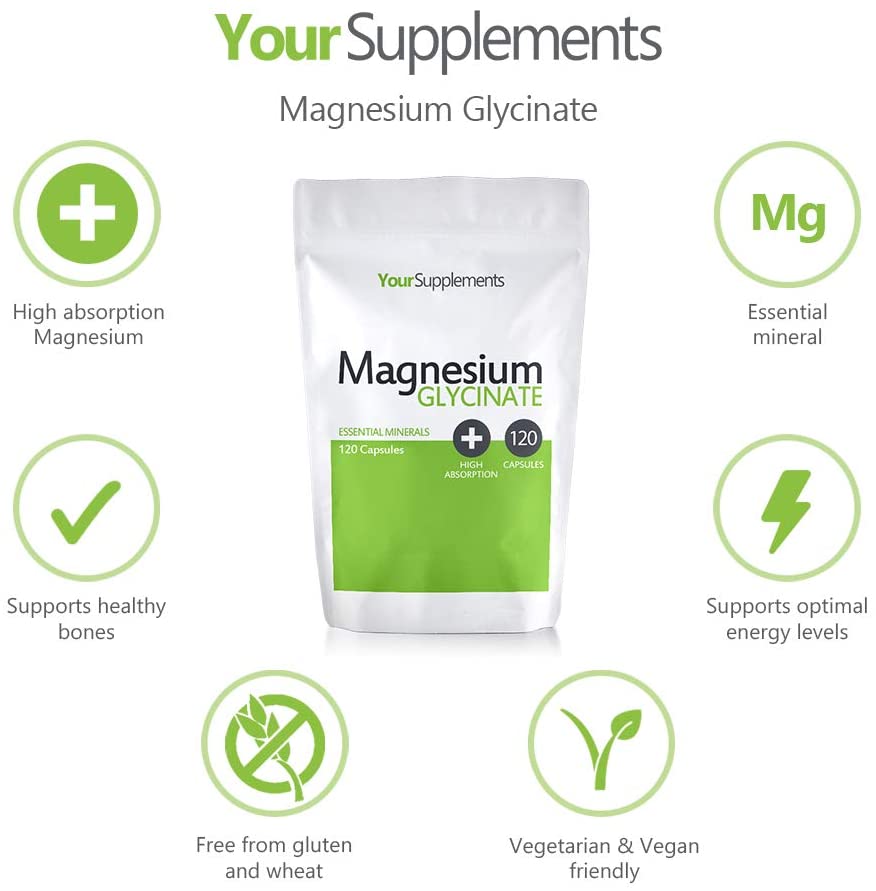 Magnesium Glycinate by Your Supplements, 120 count (Pack of 1) - Image 2