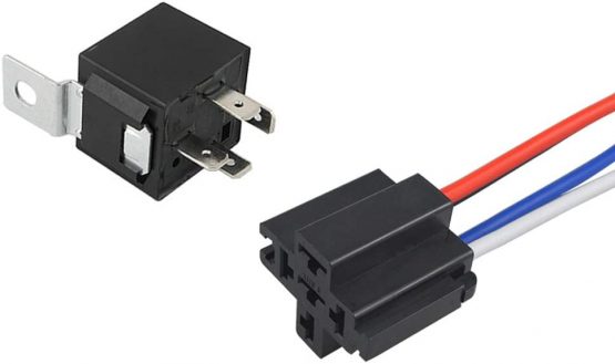 QitinDasen 5Pcs Professional 4 Pin Car Relay, 12V 40A SPST Auto Relay with Socket and Color-Labeled Wires Harness, for Car Truck Moto Boat (Black) - Image 2