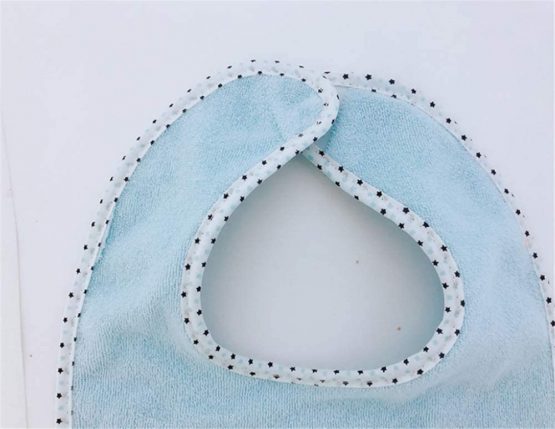Baby's 7 Pics of Soft Double Layers 80% Cotton Absorbent Bandana 7 Bibs Set (Blue) - Image 4