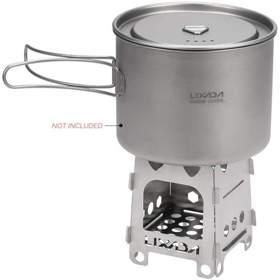 Lixada Camping Stove Stainless Steel Lightweight Wood Stove Alcohol Stove Burner for Portable Outdoor Camping Cooking Picnic BBQ - Image 4