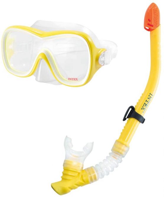 Intex 55658 Wave Rider Snorkel Mask & Flippers Adults Diving Snorkelling Set - Image 3