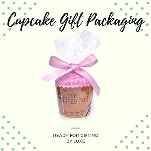 LUXE LIFESTYLE Gifts for Her - Funny “If You Can Read This Bring Me Some Wine!” Cupcake Socks - Birthday Gifts for Women - Image 3