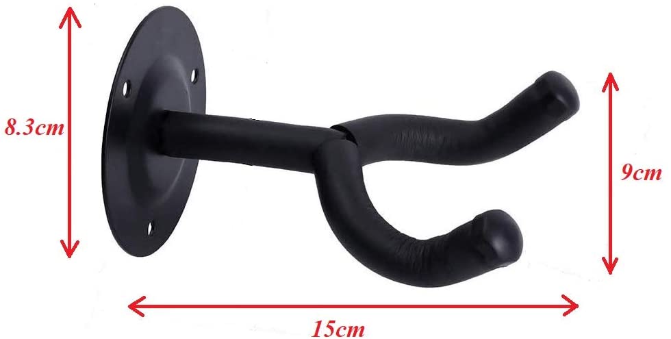 Shentian Pack of 4 Round base Guitar Hanger Hook Holder Wall Mount Display - Fits all guitars and other instruments, such as bass, violin, ukulele,banjo etc. (B) - Image 2