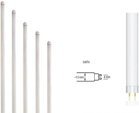 5 Pack Robus T4 Fluorescent Tube 16W 2700K Warm White 455mm (Excluding Pins)