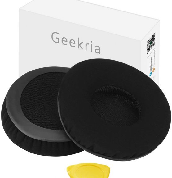 Geekria Comfort Velour Replacement Ear Pads for Sennheiser Urbanite On-Ear Headphones Earpads, Headset Ear Cushion Repair Parts (Black)