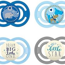MAM Perfect Day & Perfect Night Dummy 16 Plus Blue Colours Mix Set of 4 Including 4 Sterilised Transport Boxes