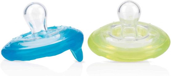 Nûby - 2 Natural Flex™ Dummy Cherry Shape - Green & Aqua - 6-36 Months