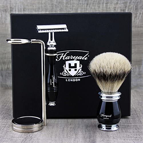 Black Colour 3 Pieces Shaving Kit For Men's. The set Comes with Sliver Tip Badger Hair, 3 pieces-De - Image 2