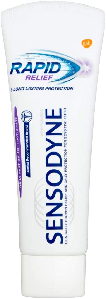 Sensodyne Rapid Relief Toothpaste, Daily Fast Relief Sensitive Toothpaste for Sensitive Teeth Original Mint Flavour, 75ml - Image 2