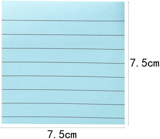 7 pcs 560 Sheets Lined Stick Notes, 7.5 * 7.5cm/3in* 3in Super Sticky Notes 7 Bright Colors Lined Self-Stick Note for Office School and Home - Image 2