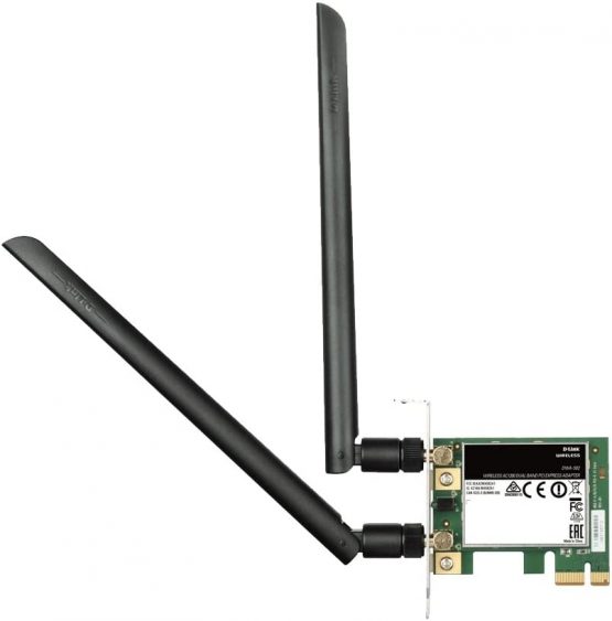 D-Link DWA-582 High-Gain Wi-Fi AC1200 PCIe Wireless Adapter with 2 External Antennas, Black - Image 2