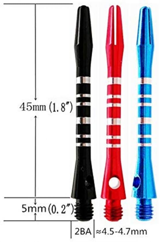 JpGdn 87 Pcs Darts Shafts and Flights Aluminum 2BA Medium Dart Stems Assorted Thread Throwing Fitting with O'ring for Indoor Dart Games Professional Dart Accessories - Image 4