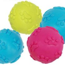 Balacoo Puppy Dog Chew Ball Toys Durable Rubber Teeth Cleaning Squeaky Balls Toy Set for Small Medium Dogs 6Pcs Random Color