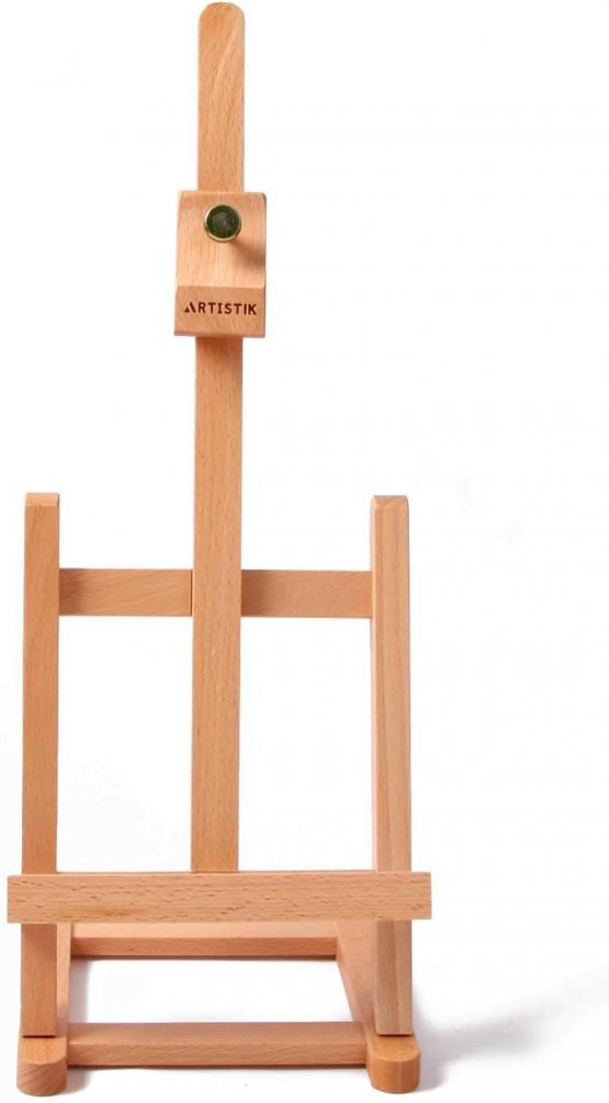 Small Table Top Easel Stand - Mini Tabletop Easel (42 cm Tall) and Artist Table Top Display Easel with Beechwood H Frame Holds Canvases for Painting and Scrapbooking - Image 4