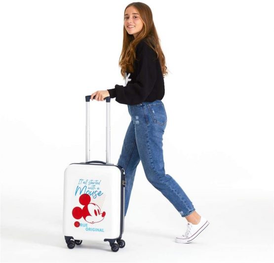 Disney Mickey Magic White Cabin Suitcase 37 x 55 x 20 cm Rigid ABS Combination Lock 33 Litre 2.8 kg 4 Double Wheels Hand Luggage - Image 2
