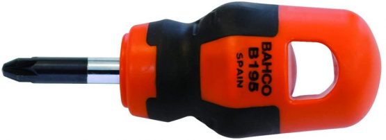 Bahco B195.901 IRB195.901.025" Stubby Pozidriv Screwdriver, Multi-Colour, PZ1 x 25 mm