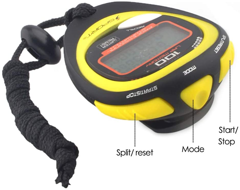 Digital Professional Stopwatch Timer Three Row Display Athletics Racing