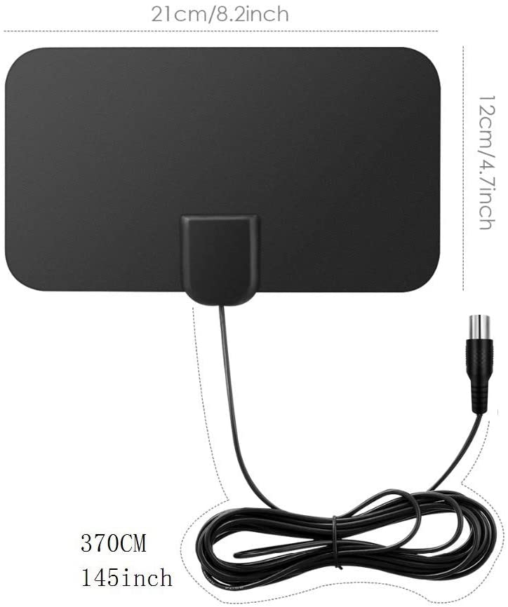 Firmrock TV Aerial, 50 Miles Digital, Ultra Thin HDTV DVB-T2, 12 FT Cable, Freeview Indoor TV Aerial, Black - Image 3