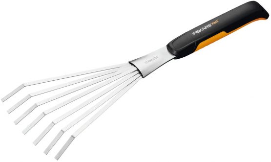 Fiskars Xact Hand rake, Length: 44.3 cm, Width: 12.5 cm, Black/Orange, Stainless Steel/Plastic, 1027044