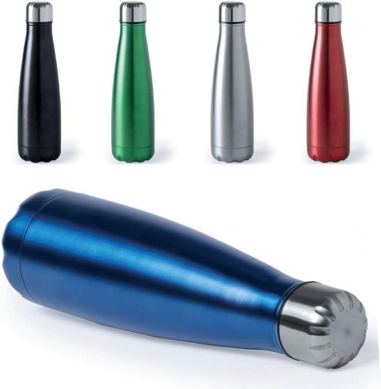 eBuyGB Flask Metal Water Stainless Steel Leakproof Reusable BPA Free Drinks Bottle, Silver, 630ml - Image 2