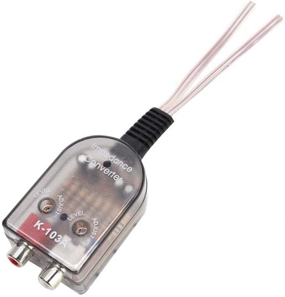 Suuonee Audio Converter, Car Stero Adjustable Speaker High To Low RCA Line Audio Impedance Converter